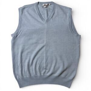 Peter Millar Crown Merino Wool Sweater Vest Mens Size M Powder Blue Golf